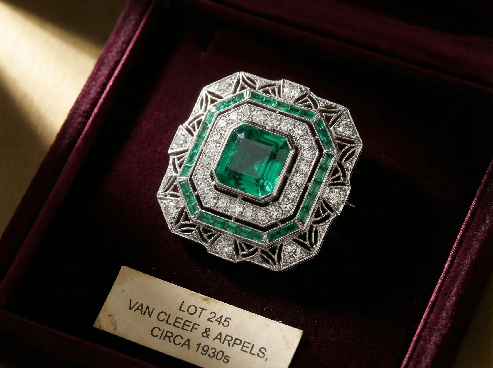 梵克雅宝古董祖母绿胸针拍卖 - 女神视频